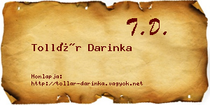 Tollár Darinka névjegykártya